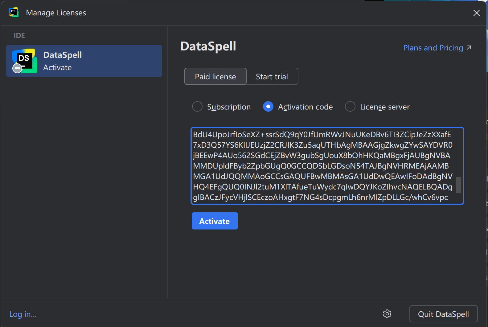 2024.3.2 DataSpell激活教程（亲测有效，附激活码）