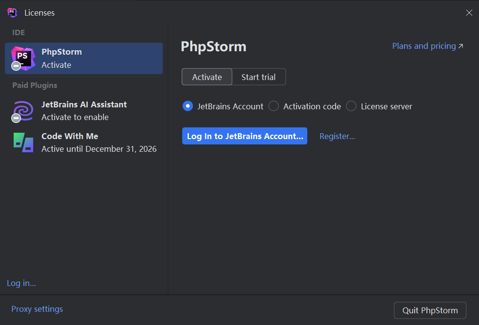 PhpStorm 2024.1 激活破解教程