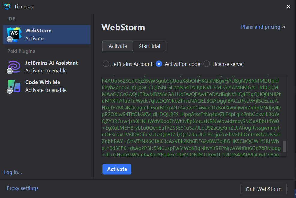 Webstorm 2024.1 激活破解教程