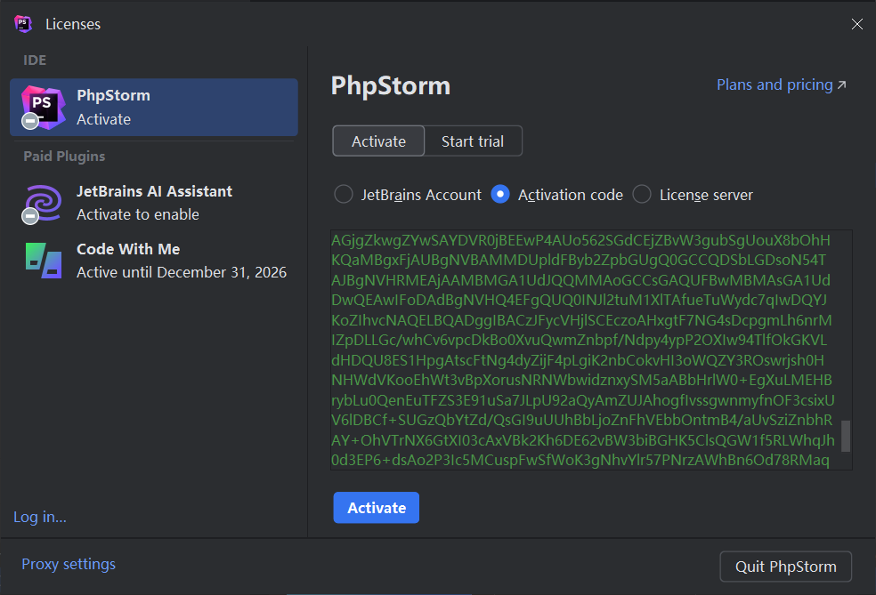 PhpStorm 2024.1 激活破解教程